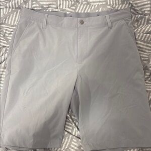 Adidas Gray Flat Front Shorts Lightweight Casual